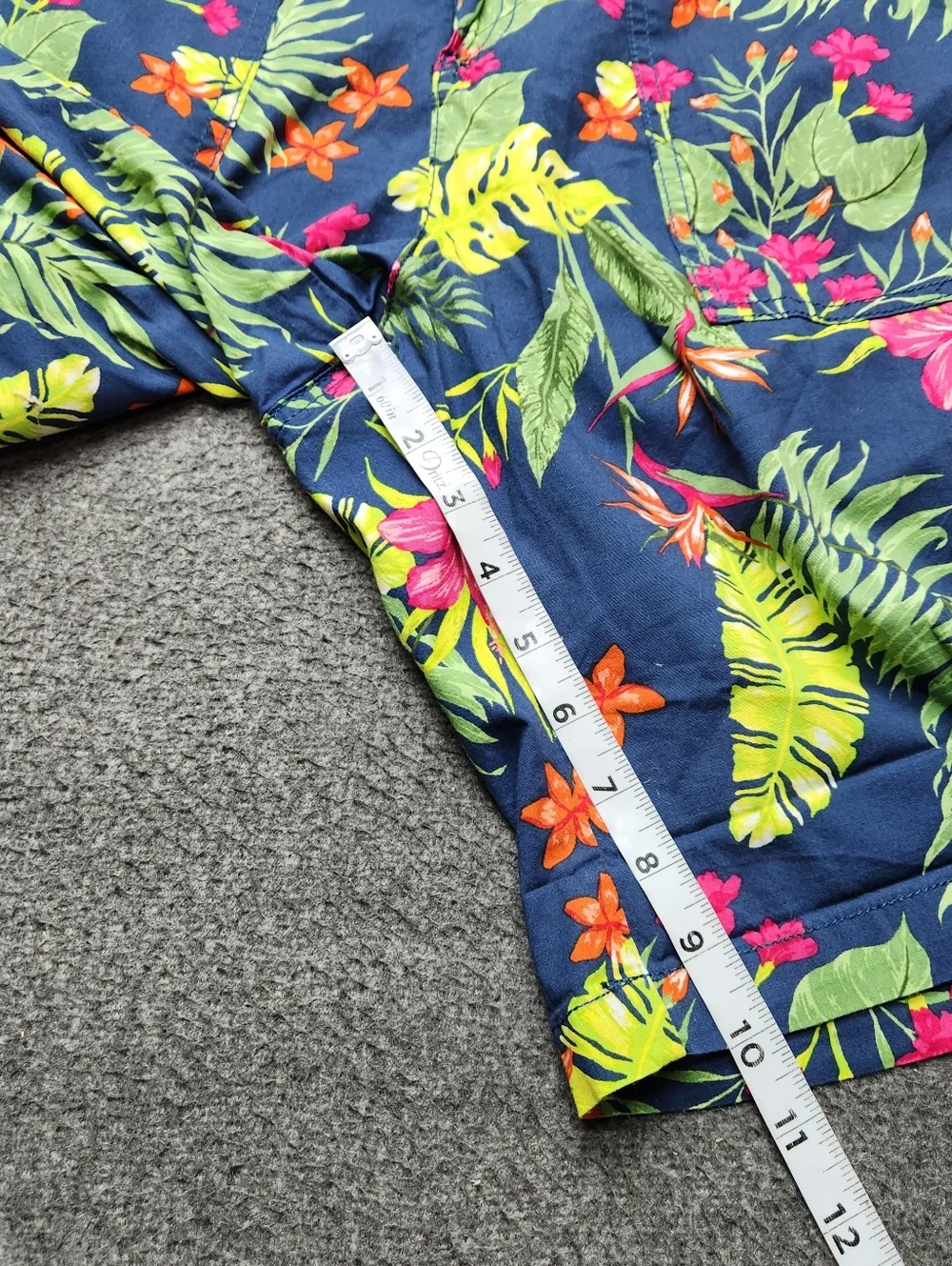 Style & Co Shorts‎ Womens 4 Tropical Floral Navy Stretch Summer Casual